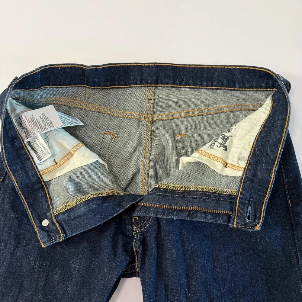 Levis 513 Slim Straight Jeans Mens 33x32 Dark Indigo Blue Denim Pants